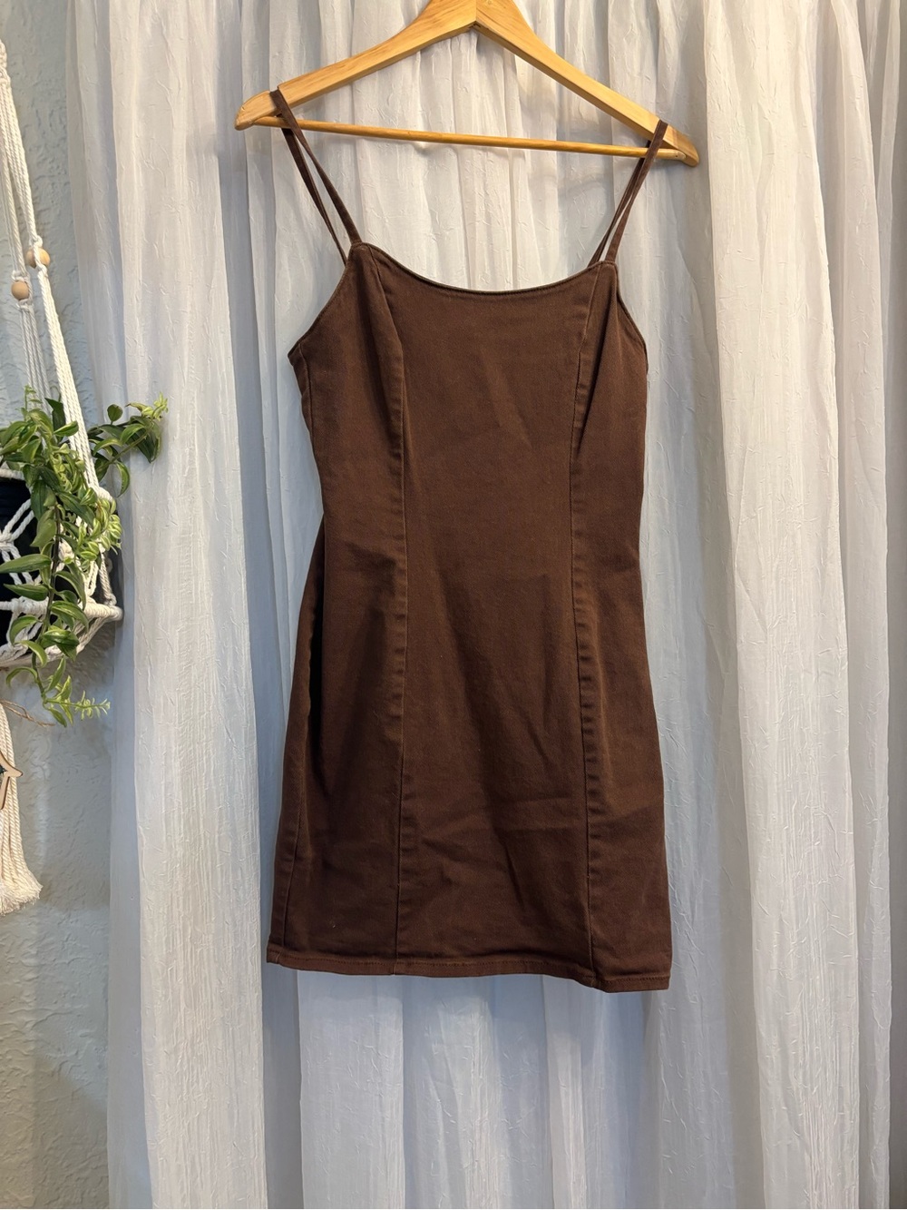 Brown Denim Mini Dress